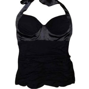 Forever 21 Satin Trim Halter Top